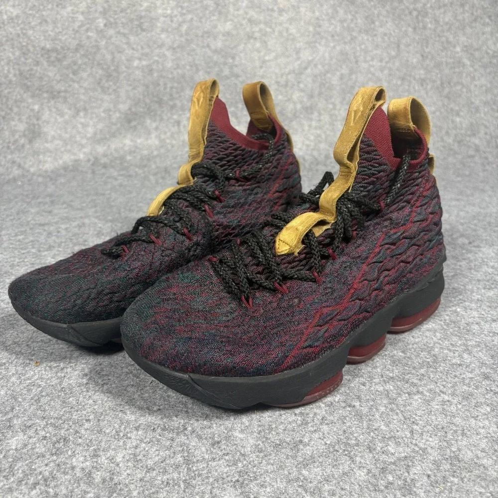 Nike LeBron 15 New‎ Heights Basketball Shoes 7Y Burgundy Navy BattleKnit